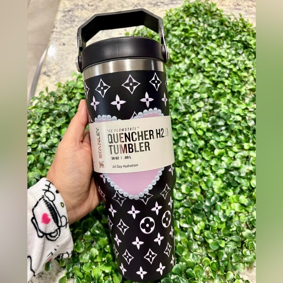 Customized Stanley Black and Pink Hello Kitty design Tumbler 30 oz - Picture 3 of 3